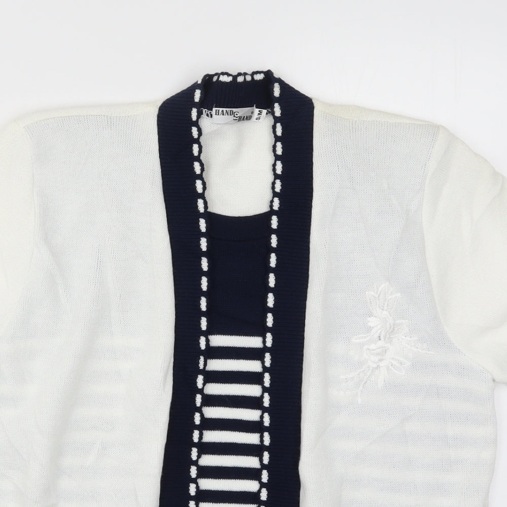 Womens UK Size S Hand to hand White Cardigan Jumper