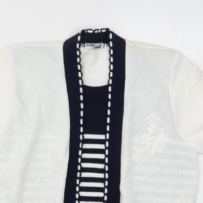 Womens UK Size S Hand to hand White Cardigan Jumper