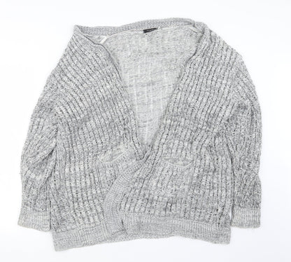 Womens UK Size M Glimpse Design Grey Cardigan Jumper