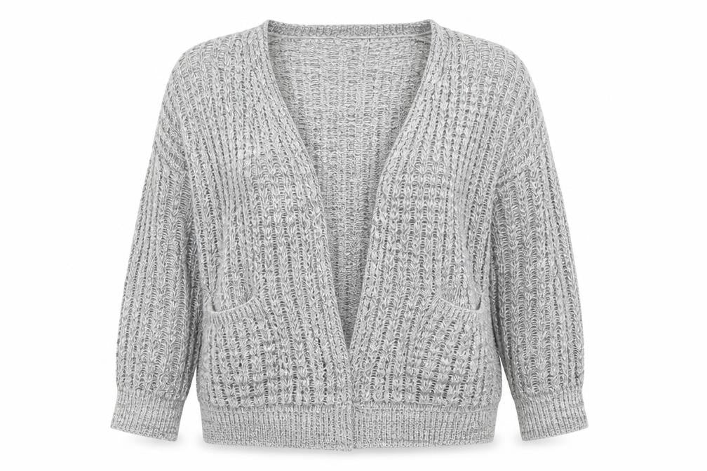 Womens UK Size M Glimpse Design Grey Cardigan Jumper