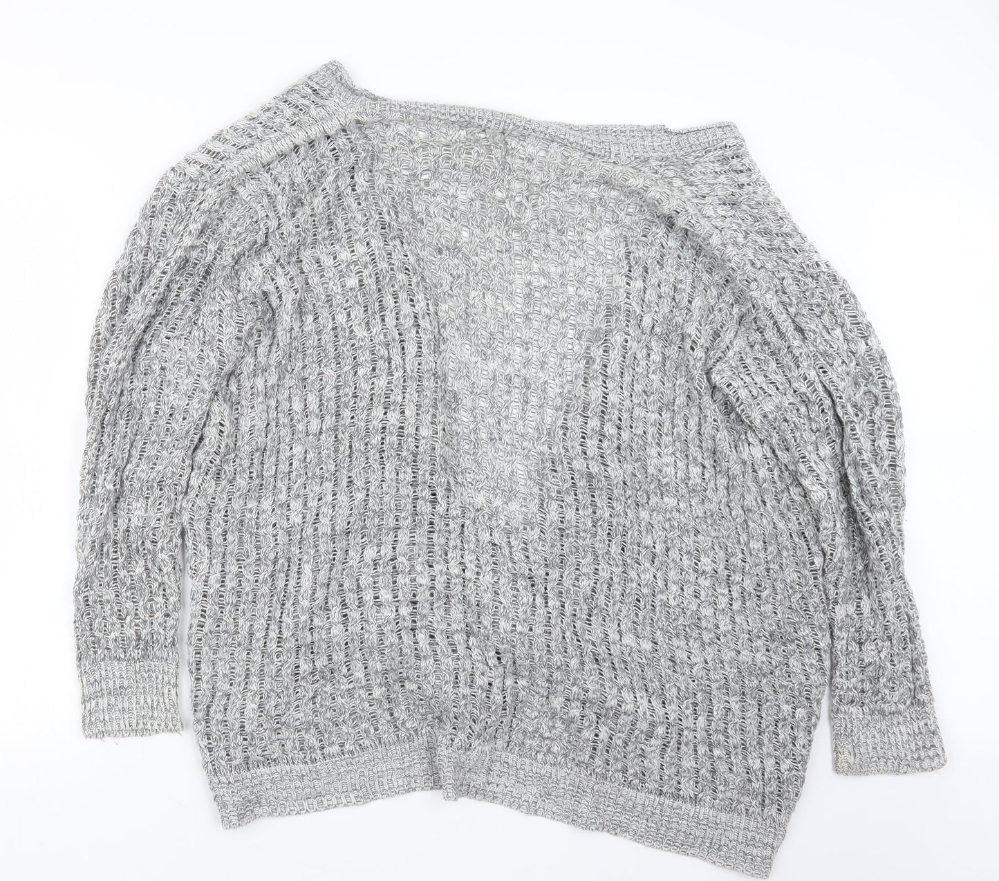 Womens UK Size M Glimpse Design Grey Cardigan Jumper