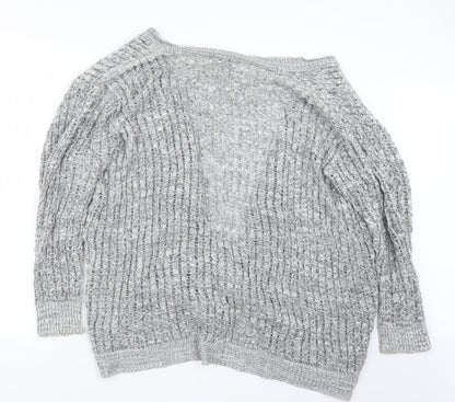 Womens UK Size M Glimpse Design Grey Cardigan Jumper