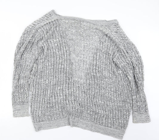 Womens UK Size M Glimpse Design Grey Cardigan Jumper