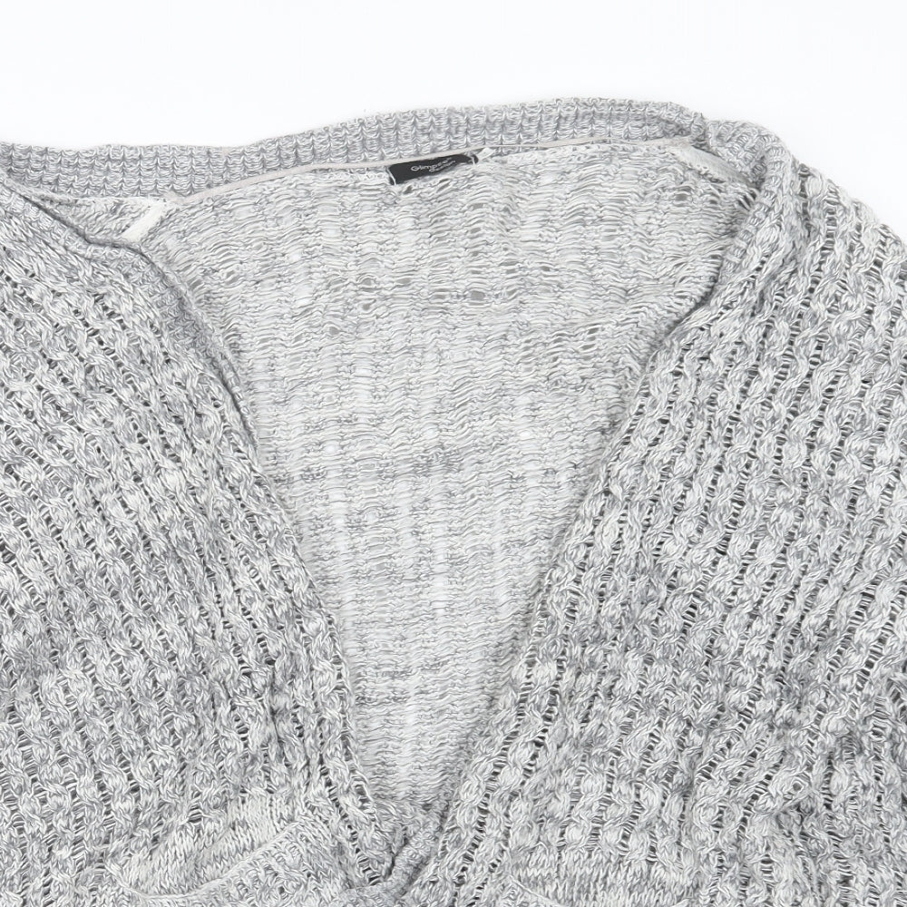 Womens UK Size M Glimpse Design Grey Cardigan Jumper