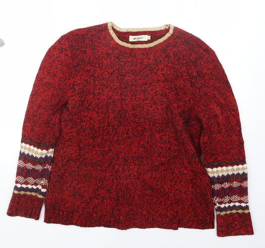 Damart Womens Red  Knit Pullover Jumper Size 8