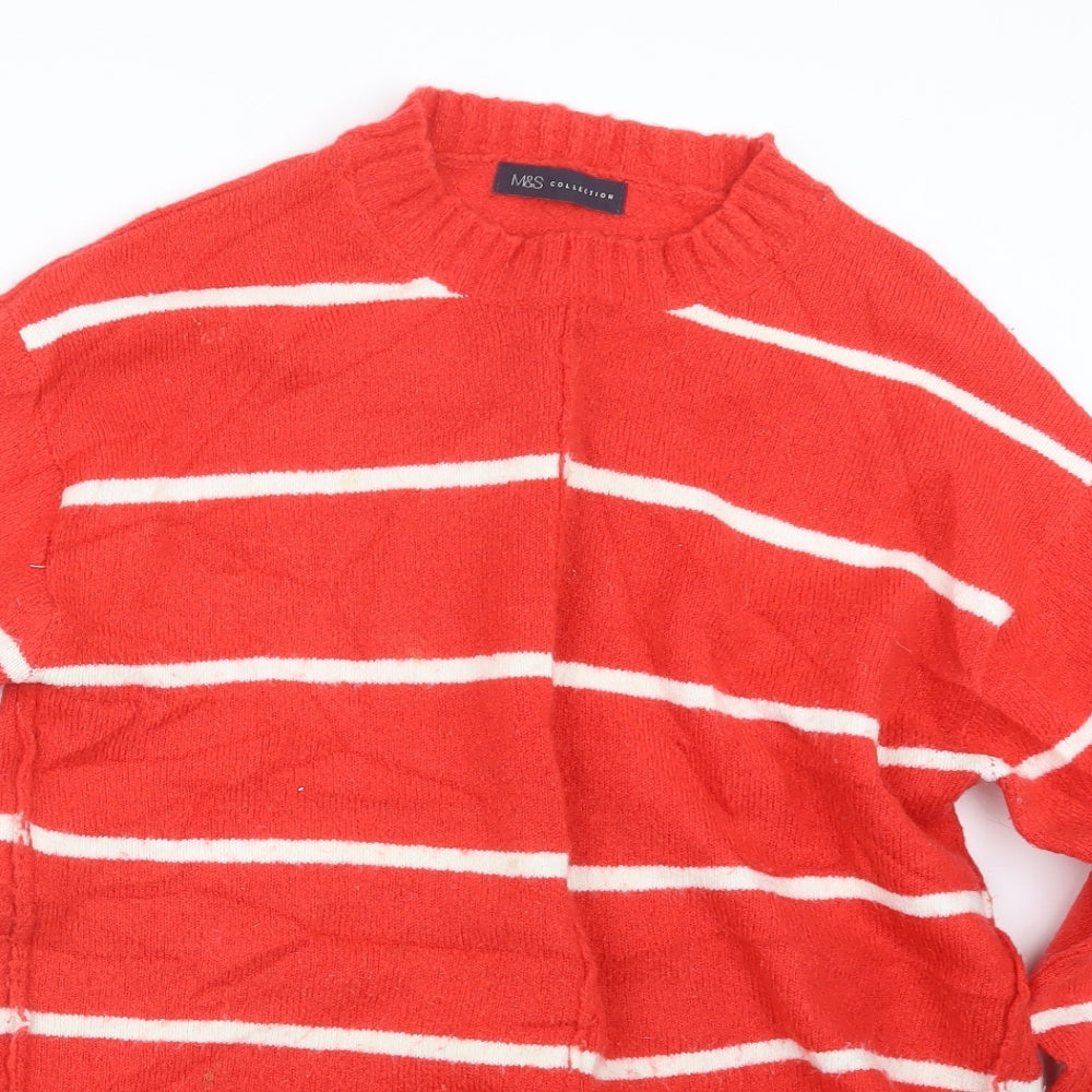 Womens UK Size M Marks and Spencer Red Pullover Jumper