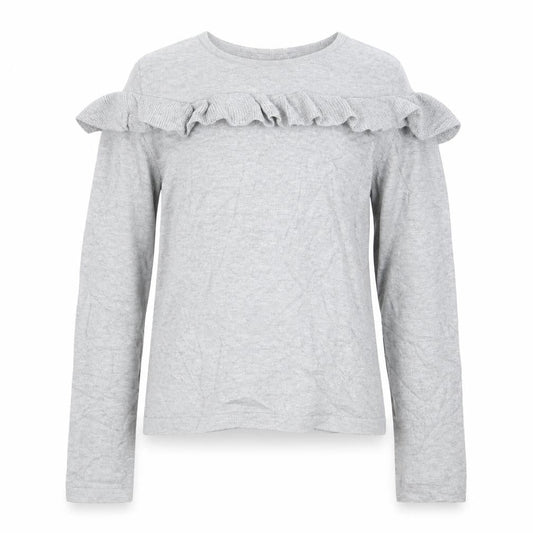 Front view of Miss E-vie girls’ grey jumper, size 11-12, years