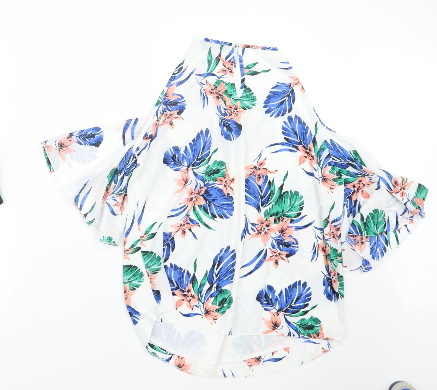 F&F Womens Blue Floral  Basic Blouse Size 14