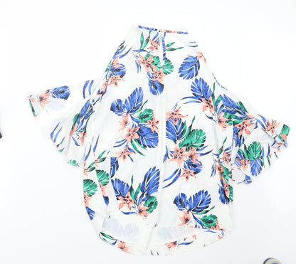 F&F Womens Blue Floral  Basic Blouse Size 14