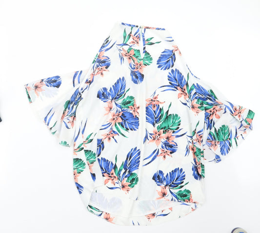 F&F Womens Blue Floral  Basic Blouse Size 14