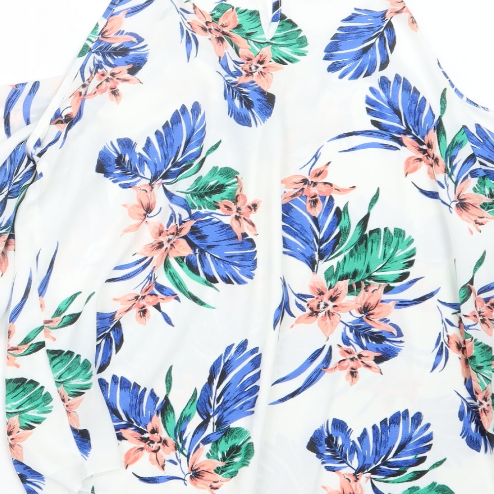 F&F Womens Blue Floral  Basic Blouse Size 14