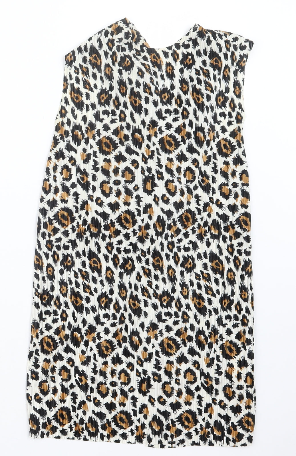 Topshop Womens Black Animal Print  Basic T-Shirt Size 8