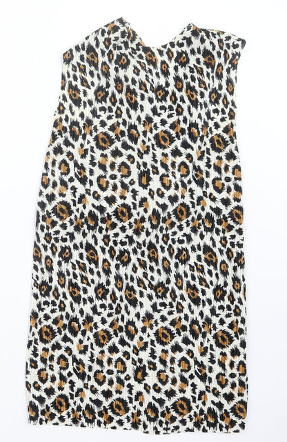 Topshop Womens Black Animal Print  Basic T-Shirt Size 8