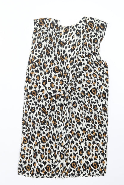 Topshop Womens Black Animal Print  Basic T-Shirt Size 8