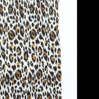 Topshop Womens Black Animal Print  Basic T-Shirt Size 8