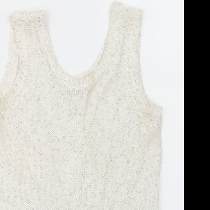 River Island Girls White  Knit Pullover Jumper Size 9-10 Years