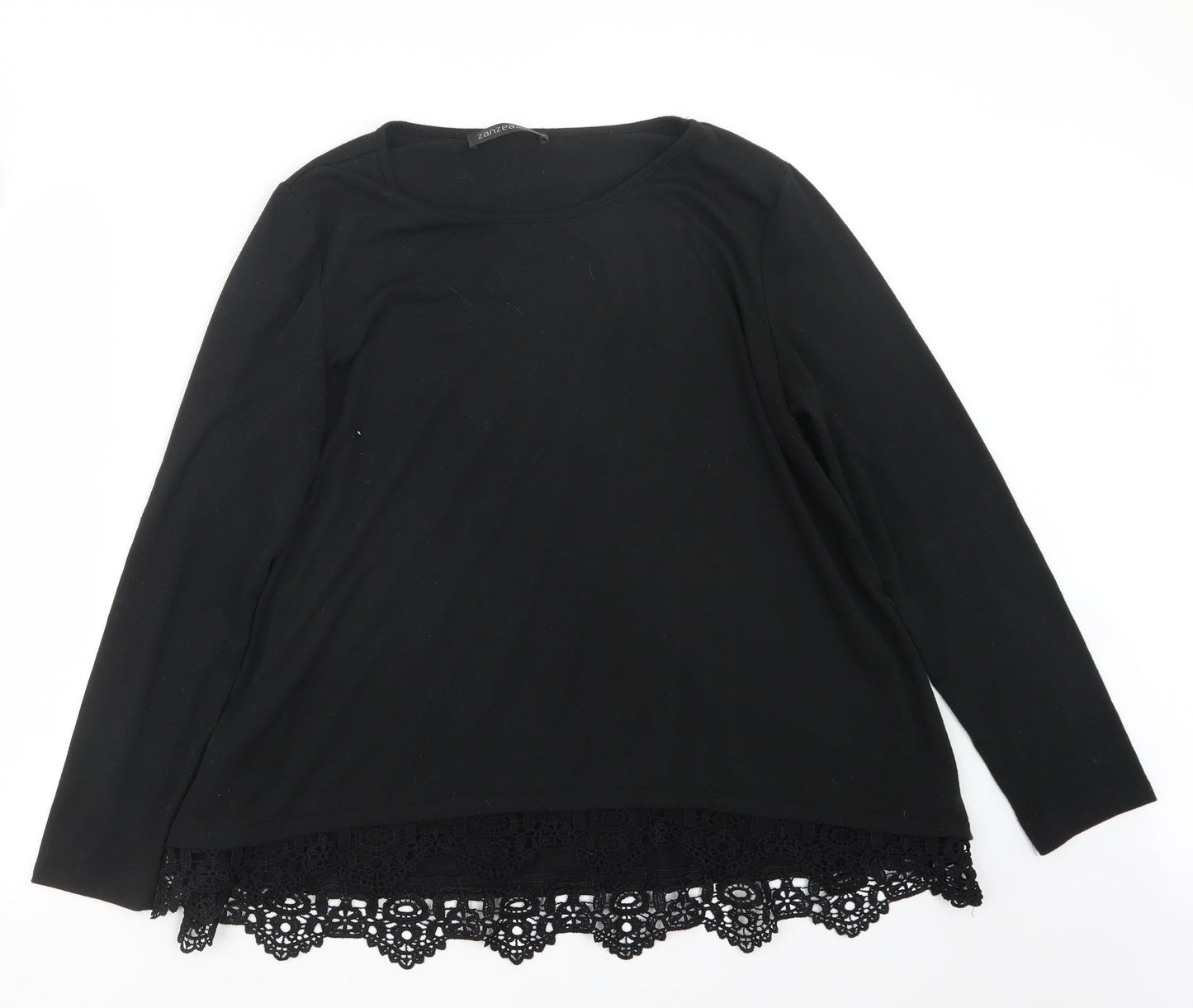 Womens UK Size L Zanzea Black Basic T-Shirt