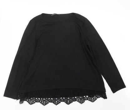 Womens UK Size L Zanzea Black Basic T-Shirt