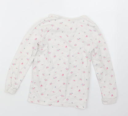 Marks and Spencer Girls White Floral  Top Pyjama Set Size 6-7 Years