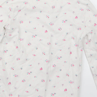 Marks and Spencer Girls White Floral  Top Pyjama Set Size 6-7 Years
