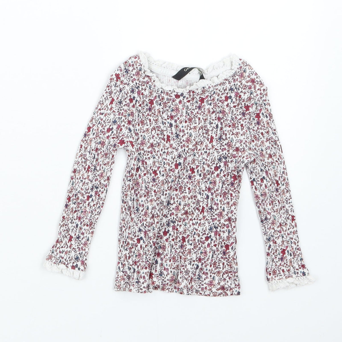 George  Purple Floral  Basic T-Shirt Size 12-18 Months