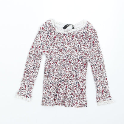 George  Purple Floral  Basic T-Shirt Size 12-18 Months