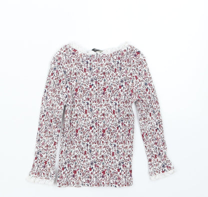 George  Purple Floral  Basic T-Shirt Size 12-18 Months