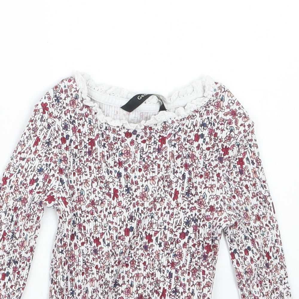 George  Purple Floral  Basic T-Shirt Size 12-18 Months