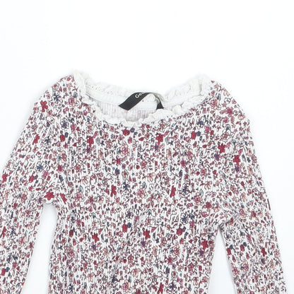 George  Purple Floral  Basic T-Shirt Size 12-18 Months