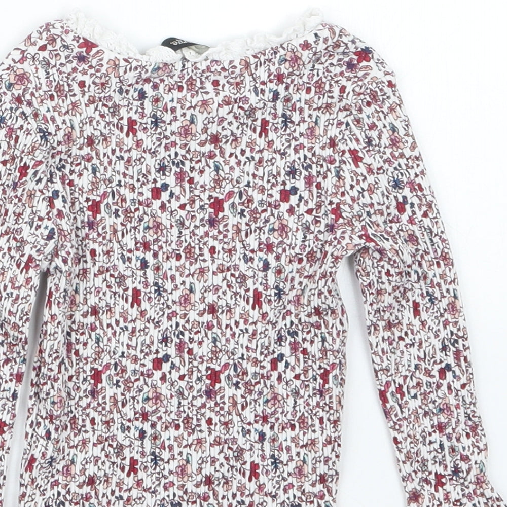 George  Purple Floral  Basic T-Shirt Size 12-18 Months