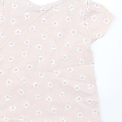 George Girls Pink Floral  Basic T-Shirt Size 12-18 Months