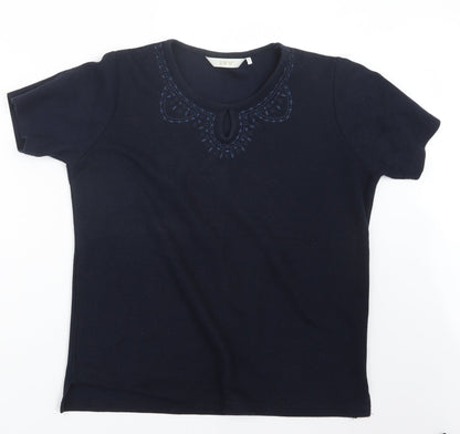 EWM Womens Blue  Knit Pullover Jumper Size 14