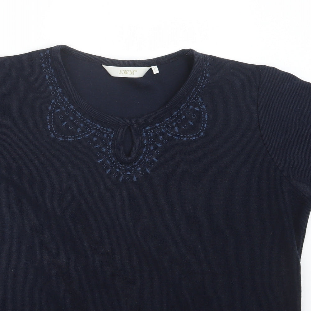 EWM Womens Blue  Knit Pullover Jumper Size 14