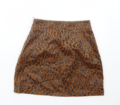 PRETTYLITTLETHING Womens Brown Animal Print  Straight & Pencil Skirt Size 4