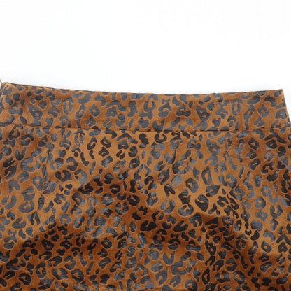PRETTYLITTLETHING Womens Brown Animal Print  Straight & Pencil Skirt Size 4