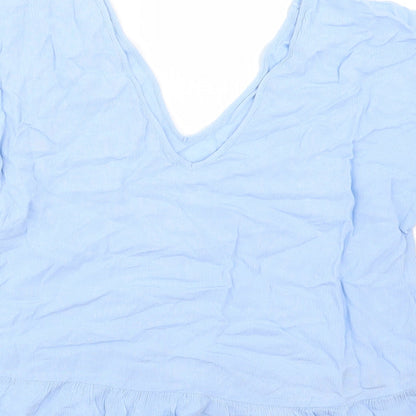 Womens UK Size 10 ASOS Blue Basic Blouse