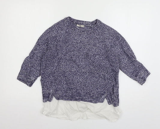 TU Womens Blue  Knit Pullover Jumper Size 14