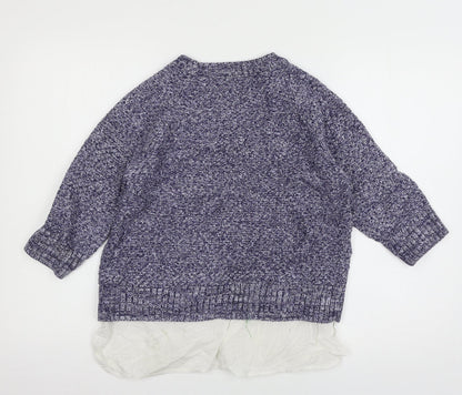 TU Womens Blue  Knit Pullover Jumper Size 14