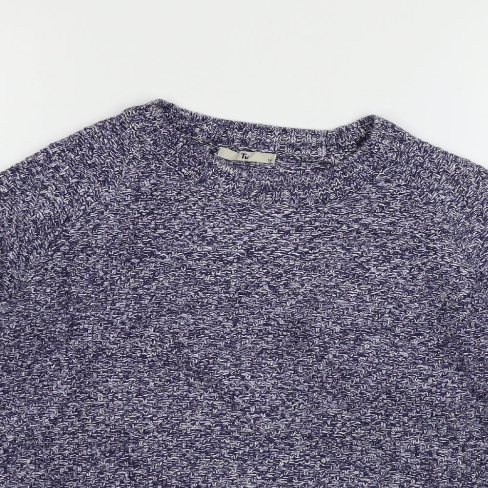 TU Womens Blue  Knit Pullover Jumper Size 14