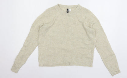 Womens UK Size XS Divided Beige Pullover Jumper