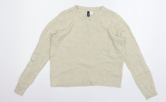 Womens UK Size XS Divided Beige Pullover Jumper