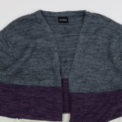 Be You Womens White Striped Knit Cardigan Jumper Size 8