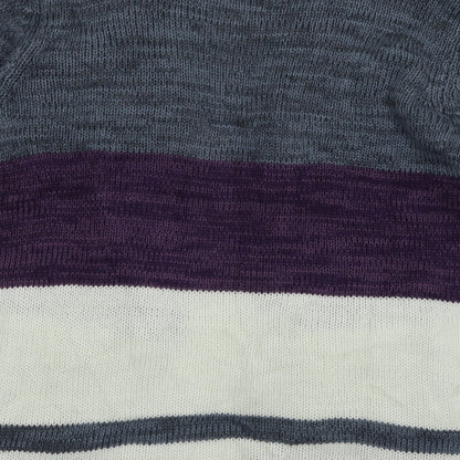 Be You Womens White Striped Knit Cardigan Jumper Size 8