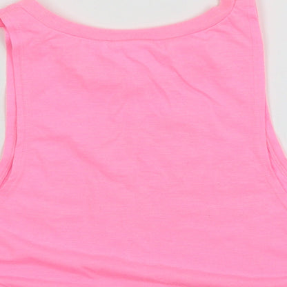Lonsdale Girls Pink  Jersey Basic Tank Size 7-8 Years