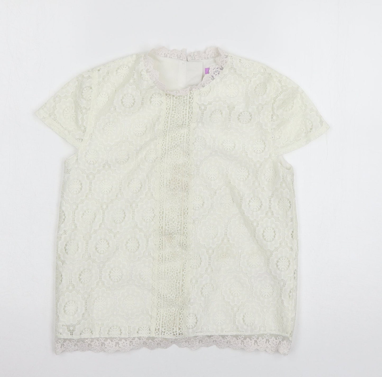F&F Girls White  Lace Basic Blouse Size 11-12 Years