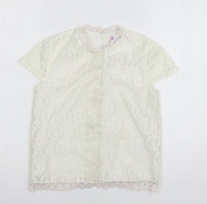 F&F Girls White  Lace Basic Blouse Size 11-12 Years