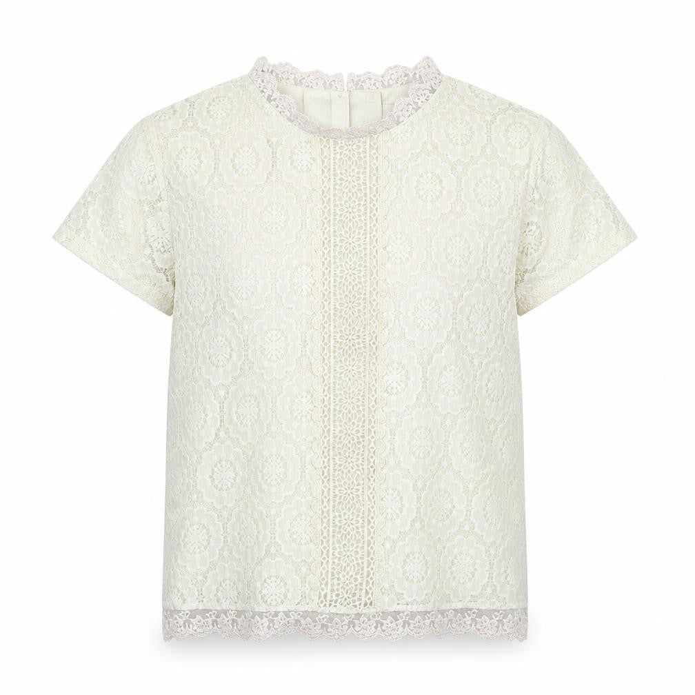 F&F Girls White  Lace Basic Blouse Size 11-12 Years