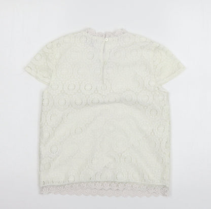 F&F Girls White  Lace Basic Blouse Size 11-12 Years
