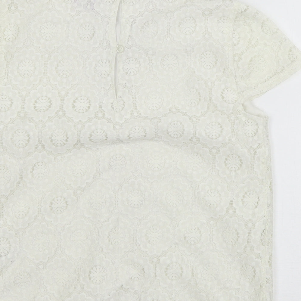 F&F Girls White  Lace Basic Blouse Size 11-12 Years