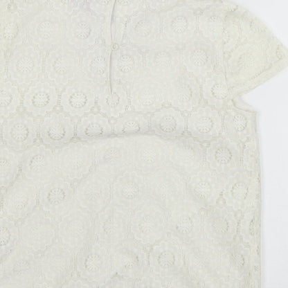 F&F Girls White  Lace Basic Blouse Size 11-12 Years